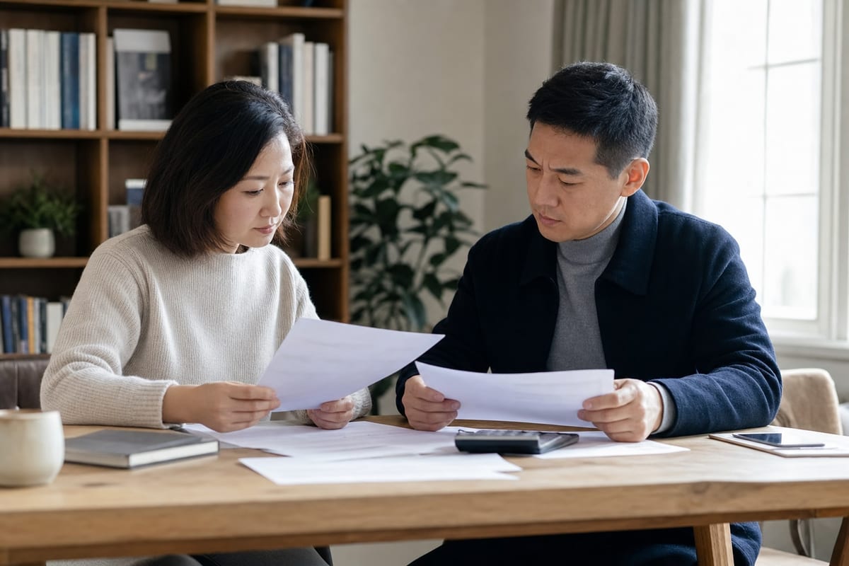 衡阳蒸湘区二手房买卖双方在明亮书桌前共同核对网签合同和资金监管协议